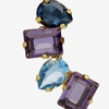 Picture of VICTORIA CRUZ Balance gold-plated Tanzanite crystals curved shape earrings