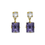 სურათი VICTORIA CRUZ Serenity gold-plated Tanzanite youandme shape short earring