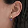 Picture of VICTORIA CRUZ Serenity gold-plated Tanzanite youandme shape short earring