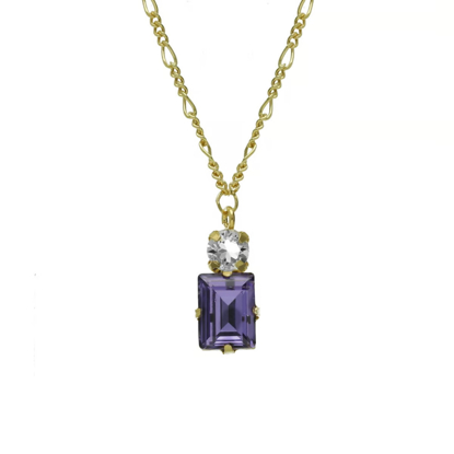 სურათი VICTORIA CRUZ Serenity gold-plated Tanzanite youandme shape crystals necklace