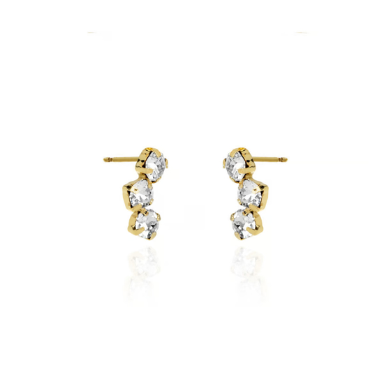 Picture of VICTORIA CRUZ Caterina Earrings Crystal - Gold