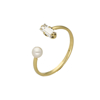 Picture of VICTORIA CRUZ Charlotte pearl crystal ring in gold