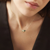 Picture of VICTORIA CRUZ Alexandra combined chrysolite necklace in gold