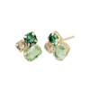 Picture of VICTORIA CRUZ Alexandra combined chrysolite earrings in gold