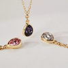 Picture of VICTORIA CRUZ Essential teardrop crystal necklace in gold