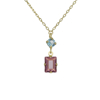 Picture of VICTORIA CRUZ Sabina double light amethyst necklace in gold