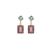 Picture of VICTORIA CRUZ Sabina double light amethyst earrings in gold plated