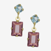 Picture of VICTORIA CRUZ Sabina double light amethyst earrings in gold plated