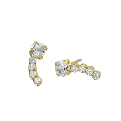 სურათი VICTORIA CRUZ gold-plated climber earring with crystal and zircons
