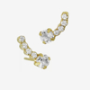 Picture of VICTORIA CRUZ gold-plated climber earring with crystal and zircons