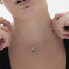 Picture of VICTORIA CRUZ Shine gold-plated row of zircons and Emerald necklace