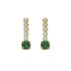 Picture of VICTORIA CRUZ Shine gold-plated row of zircons and Emerald short earrings