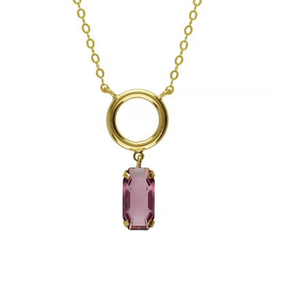 სურათი VICTORIA CRUZ Inspire gold-plated Iris circle shape short necklace