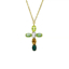 სურათი VICTORIA CRUZ Harmony gold-plated Emerald mini ovals cross necklace