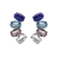 Picture of VICTORIA CRUZ Harmony rhodium-plated Sapphire ovals curved earrings