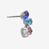 Picture of VICTORIA CRUZ Harmony rhodium-plated Sapphire ovals curved earrings