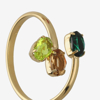 Picture of VICTORIA CRUZ Harmony gold-plated Emerald open ring