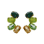 სურათი VICTORIA CRUZ Harmony gold-plated Emerald ovals curved earrings