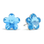 სურათი Silver 925 Earrings, Swarovski Flower Shape, Aquamarine