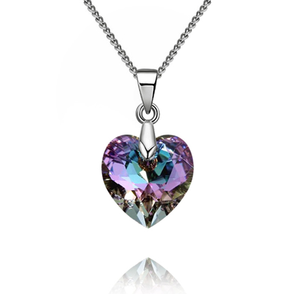 სურათი Heart Shape Necklace, Swarovski, Violet