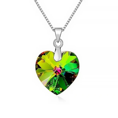 Picture of Heart Shape Necklace, Swarovski, Green