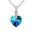 სურათი Heart Shape Necklace, Swarovski, Bermuda Blue