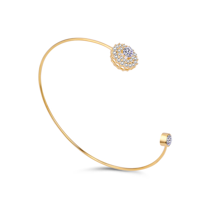 Picture of Brass Bangle with Zirconia, Gold Plated