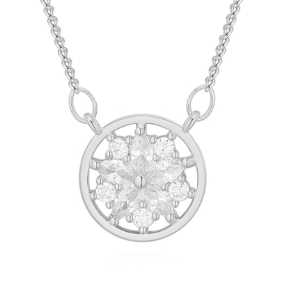 Picture of Brass Necklace with Zirconia, Rhodium