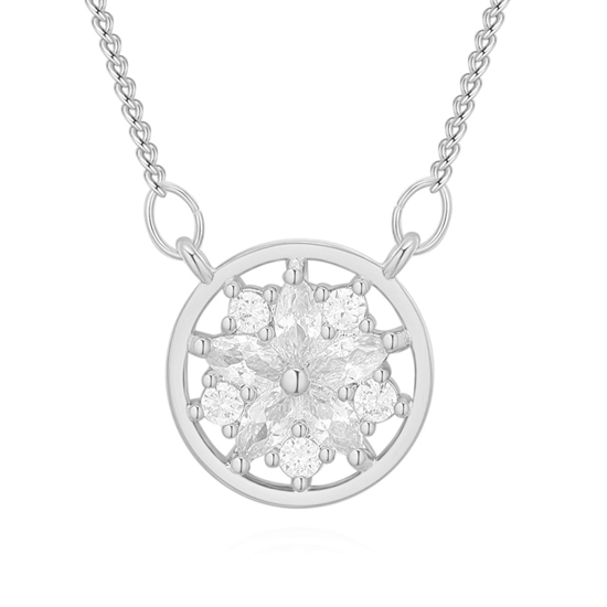 Picture of Brass Necklace with Zirconia, Rhodium